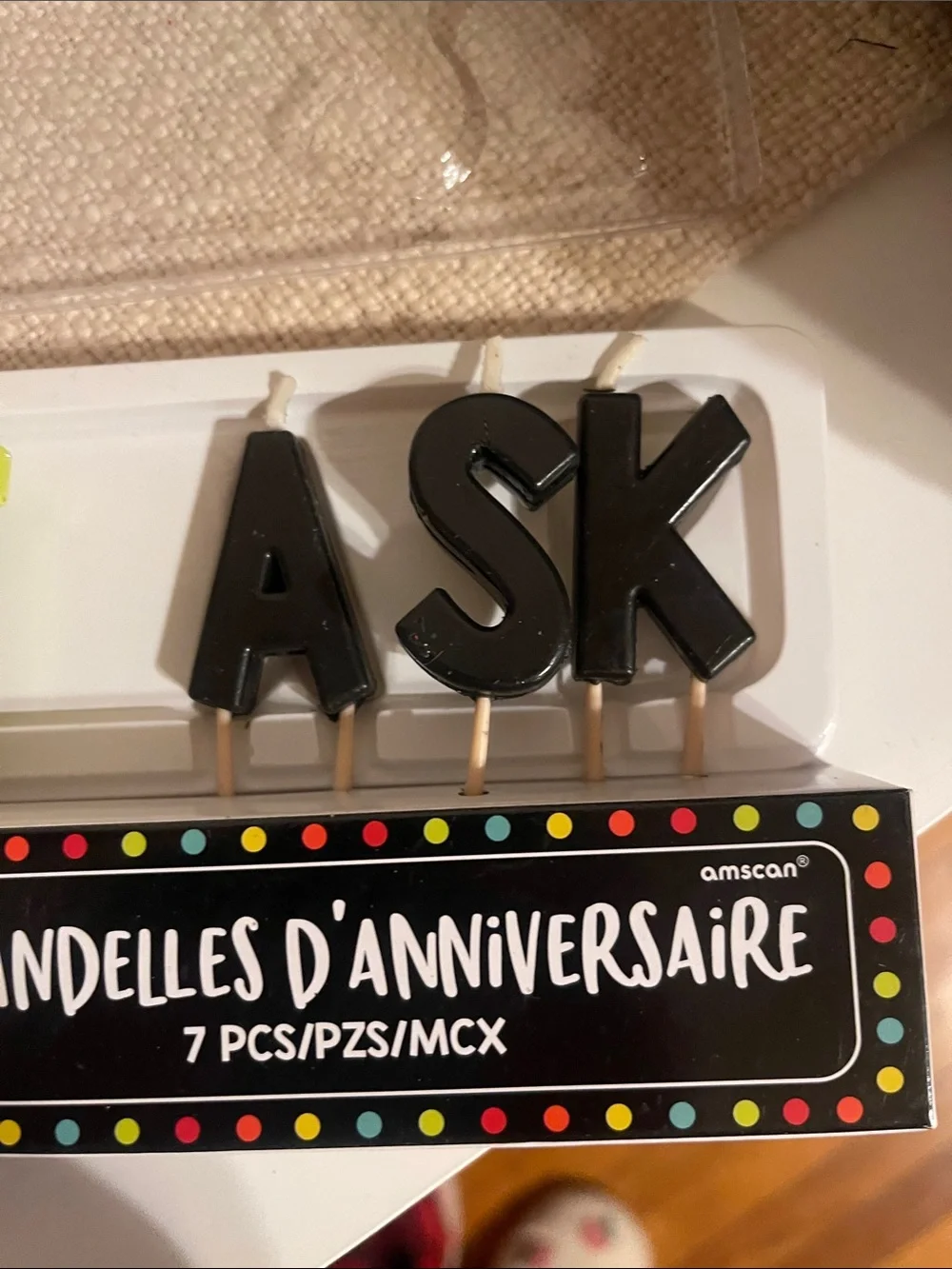 Set of Brand New Funny Birthday Cake Candles - “DON’T ASK